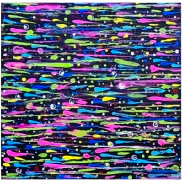 Hand Crafted Textured Abstract Design 12x12 Inches Canvas Picture - Picture 4 of 4